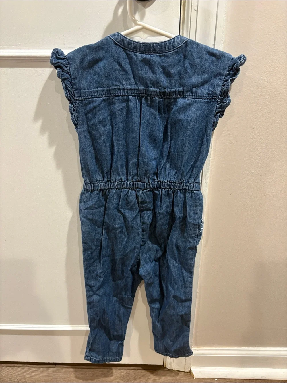 GAP Denim Blue Girls' Button-Front One-Piece Romper